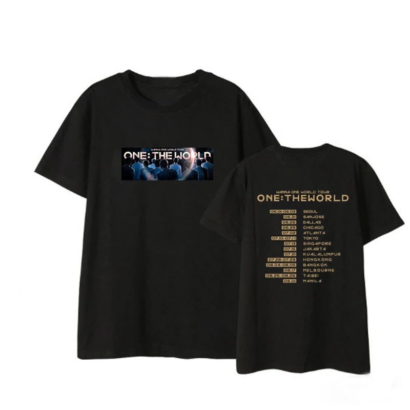 KPOP Wanna One men tshirt ONE THE WORLD Concert Fan Support Short sleeve unisex summer T-shirt causal Tee Tops New (1)