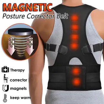 2019 Orthopedic Shoulder Spine Back Support Belts Brace Corrector Posture Magnetic Posture Corrector Men Women 10 Magnets Belt