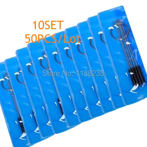 10SET 50PCS Tattoo Cleaning Brushes Airbrush Kit 304 Stainless Steel Needle Mouth Spary Gun Body Piercing Tool Free Shipping | Красота и