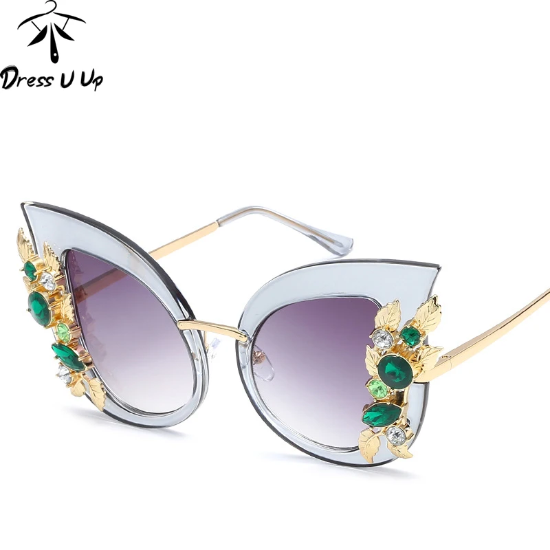 Солнцезащитные очки кошачий глаз со стразами UV400|sun glasses female|brand cat eye sunglassescat sunglasses |