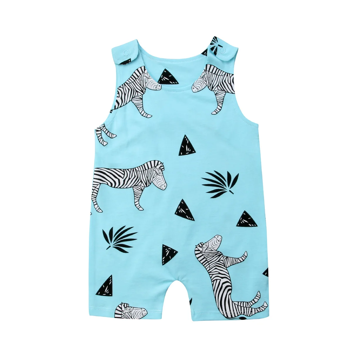Newborn Infant Zebra Print Romper Kid Baby Boy Girl Sleeveless Jumpsuit