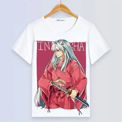 Inuyasha, футболка, аниме, кикио, футболка, женская футболка, Higurashi Kagome Sesshoumaru, косплей, короткий рукав, топы, мужские футболки - Цвет: 07