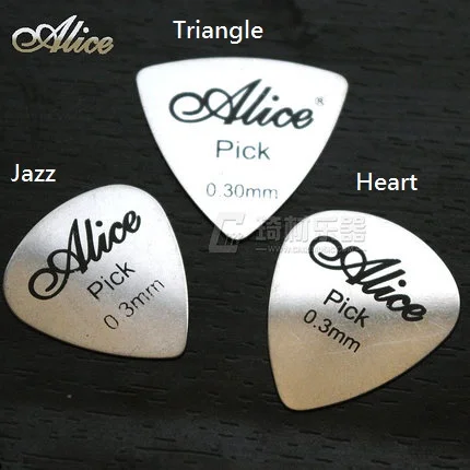 

Alice Heart Triangle Jazz Shape Metal Guitar Pick Plectrum, 0.30mm, 1/piece