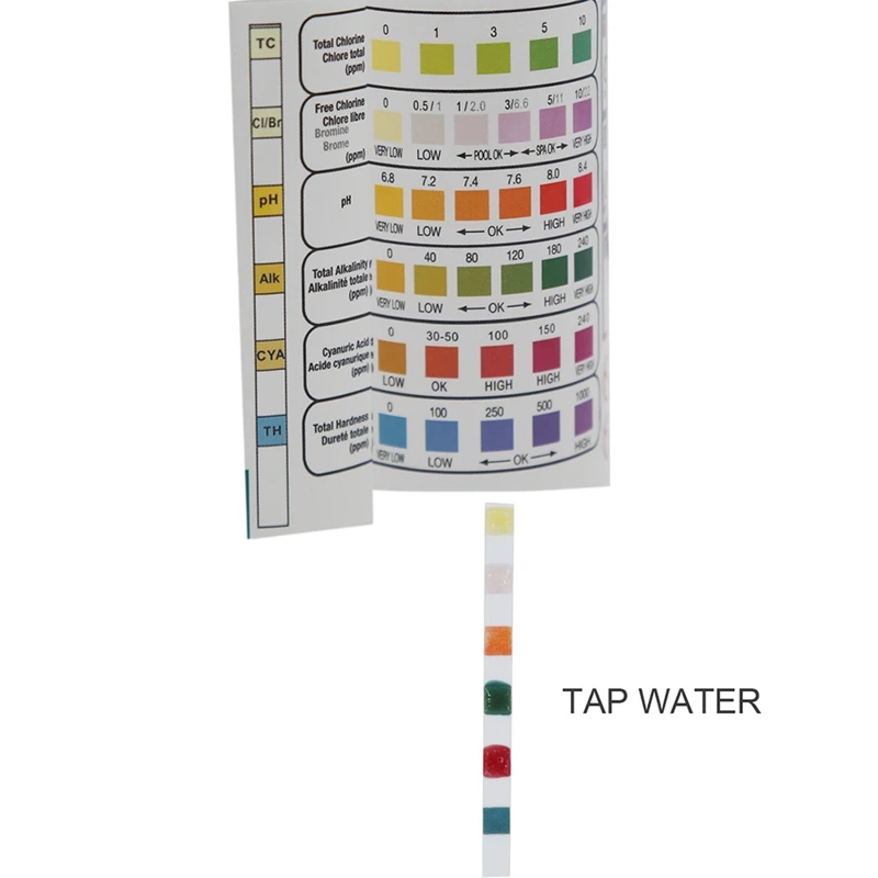 6 в 1 лакмусовые полоски твердость без хлора щелочности циануровой кислоты контрольный тестер бумага-тестер для плавания 50 шт./компл