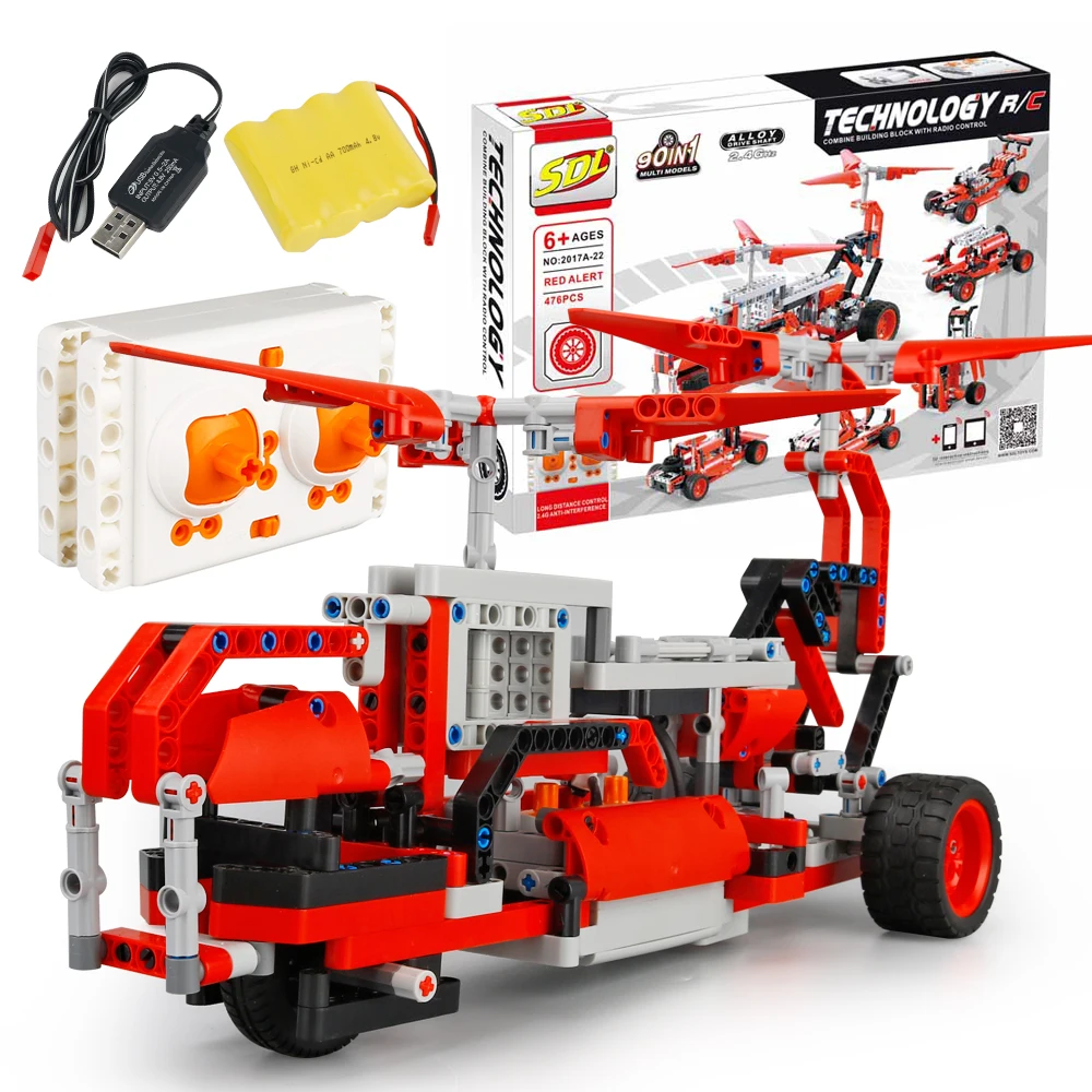 

476pcs Techinic DIY Bricks Model Cars Building Kit Blocks RC Racing Car Engineering Vehicles Remote Control Tracked Racer Toy