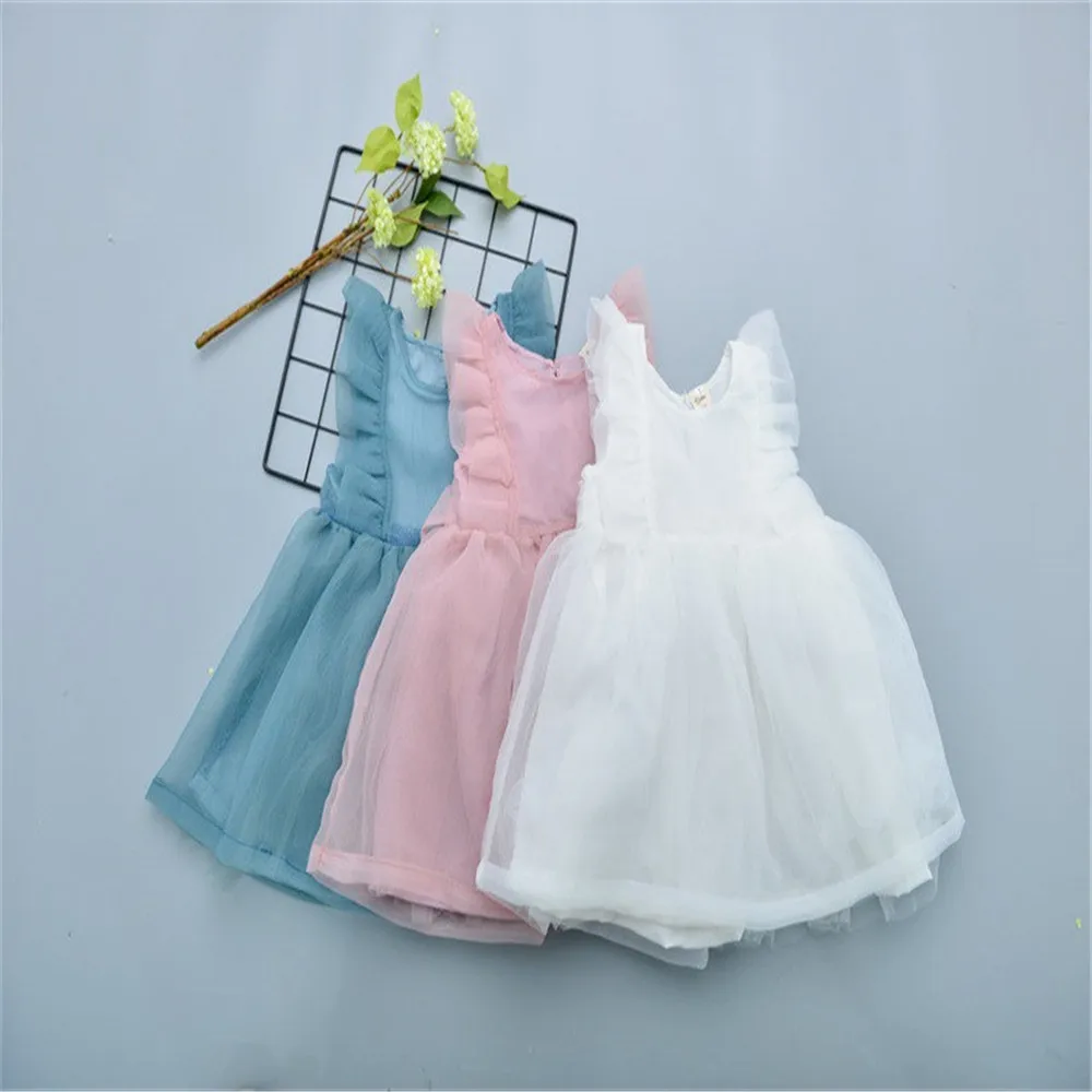 Xianqi veil girls dresses summer new Korean Feifei sleeve dress