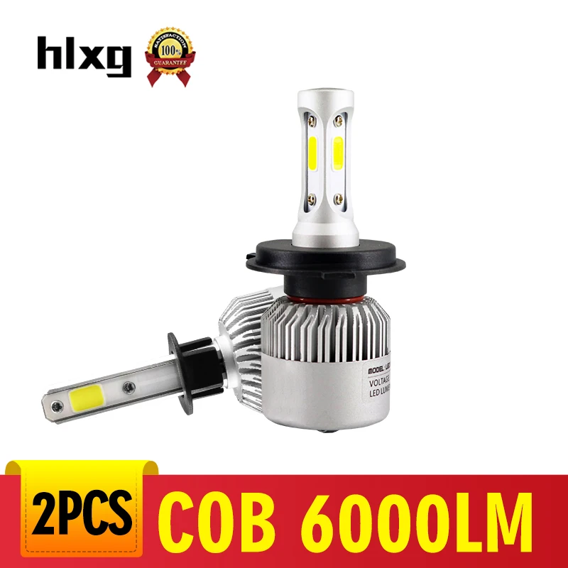 

Hlxg 6000LM Car Lights Bulbs LED H4 H7 9003 HB2 H11 LED H8 H9 880 9005 9006 Auto Headlights 12V Led Light HB3 HB4 Headlight