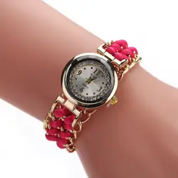 Винтажные женские часы Вязание Веревка звено цепи обмотки Группа Аналоговые кварцевые наручные часы женские часы Reloj Mujer #90