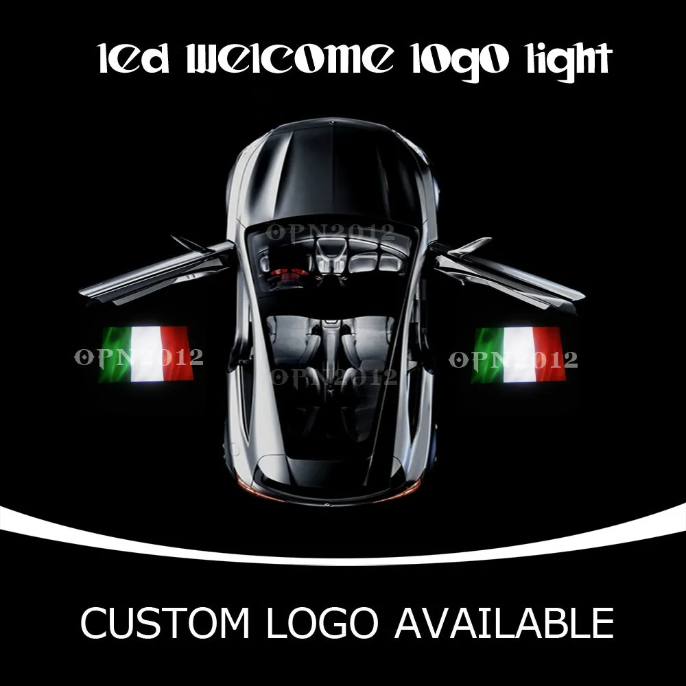 

Car Door LED Logo Light Welcome Laser Projector ITALIAN Flag Logo Ghost Shadow LED Light For Ford BMW CRUZE GMC DODGE VW 1937
