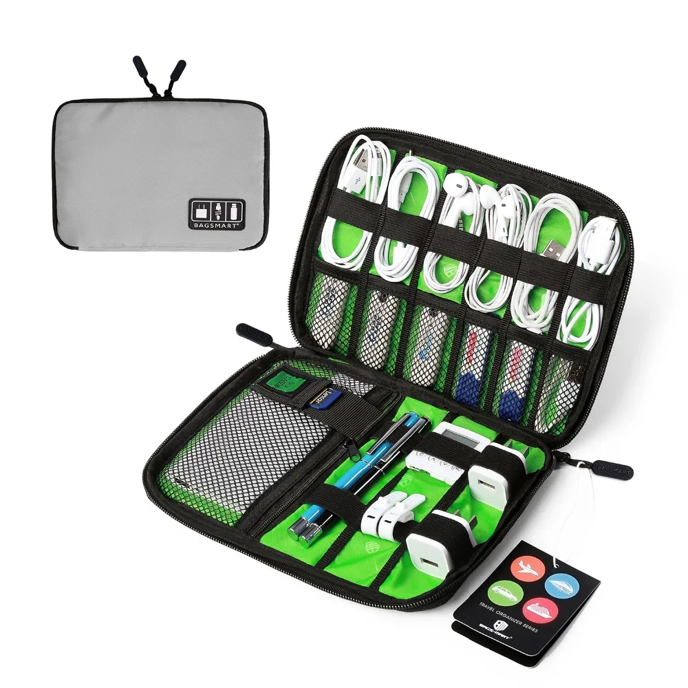 BAGSMART الملحقات الالكترونية التعبئة المنظمون ل سماعة USB SD بطاقة شاحن كابل بيانات السفر حقيبة حزمة حقيبة حالة