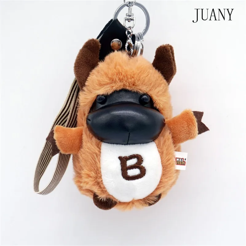 

2017 trinket Mini Hamster Pom Pom KeyChains Women fluffy Bunny Hamster Toy Doll Bag Car Key Ring Monster Keychain Jewelry Gift