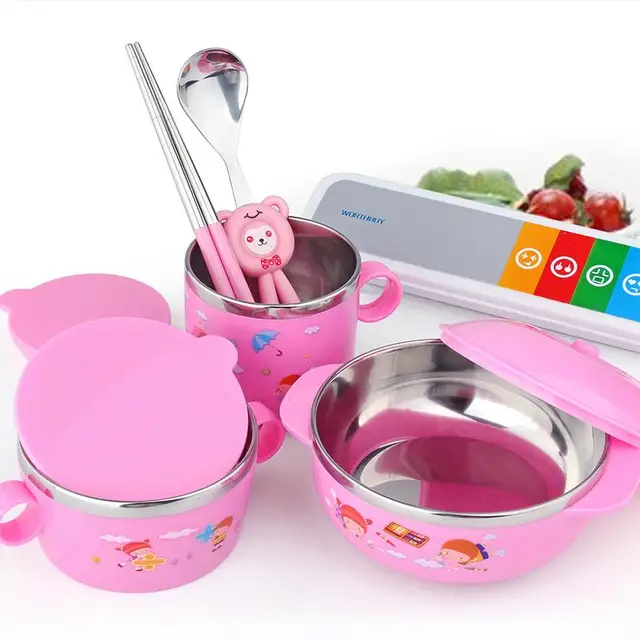 Buy WORTHBUY 4 Pcs/Set Cute Kids Tableware Set With