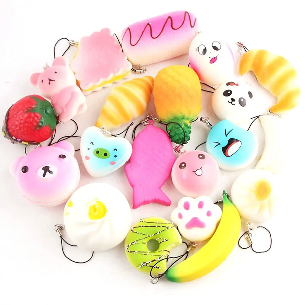 

10/20/30pcs Cute Squishy Squeeze Toy Bread Cake Fruit Animal Cartoon Model Simulated Slow Rebound Soft Toys Children Kids Gifts