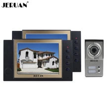 JERUAN 8 inch video door phone intercom system with video recording and taking photo 1 Camera 2 monitors system rain-proof