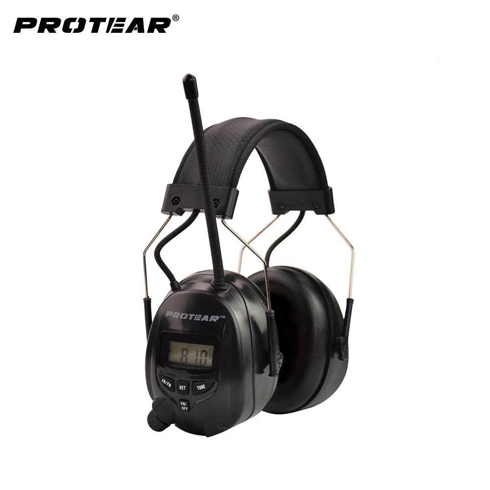 Protear NRR 25dB Electronic Hearing Protector AM FM Radio Earmuffs