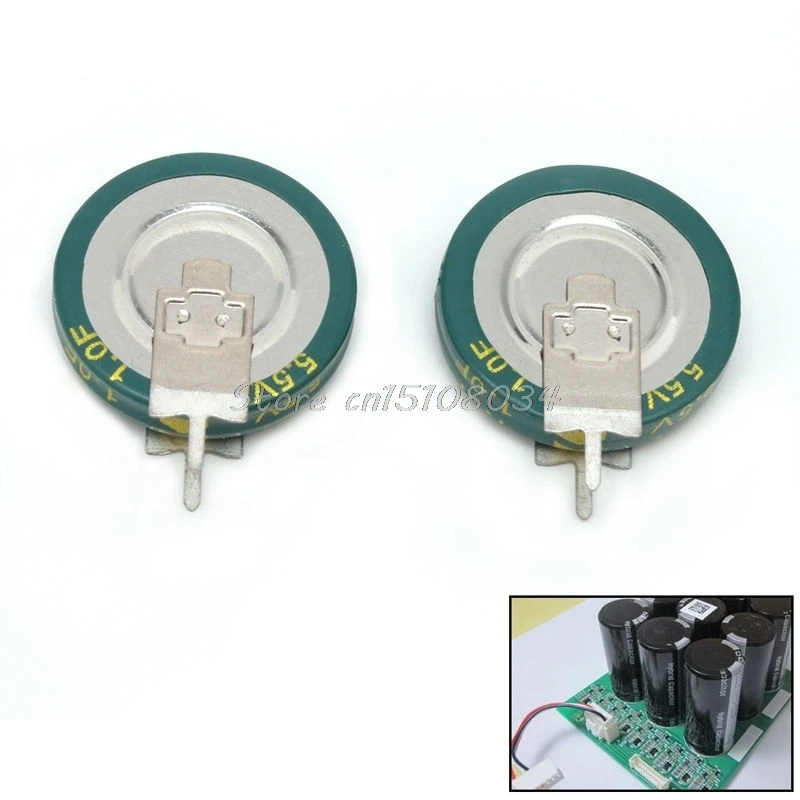

2Pcs Universal 5.5 V 1.0F Super Capacitor V-Type Button Smart 5mm Capacitance G08 Drop ship