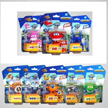 

8pcs/set 7 cm Mini Super Wings Transformation Deformation Airplane Robot Action Figures, child Toys Gift superwings