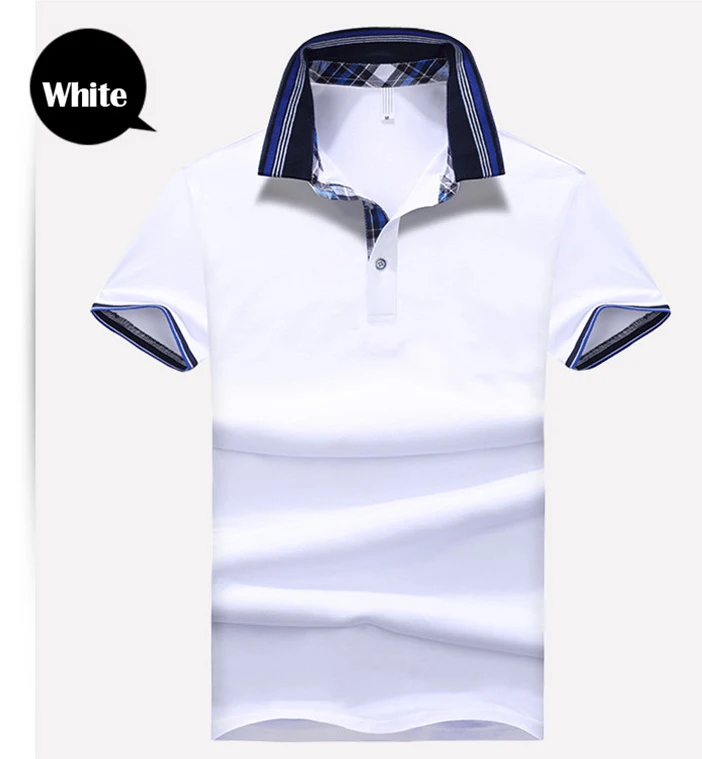 UNCO и BOROR Новые бренды мужские однотонные цвет брендовая рубашка-поло короткий рукав дышащий Camisas мужские Поло рубашка плюс размеры 3XL, 4XL, 5XL - Цвет: white