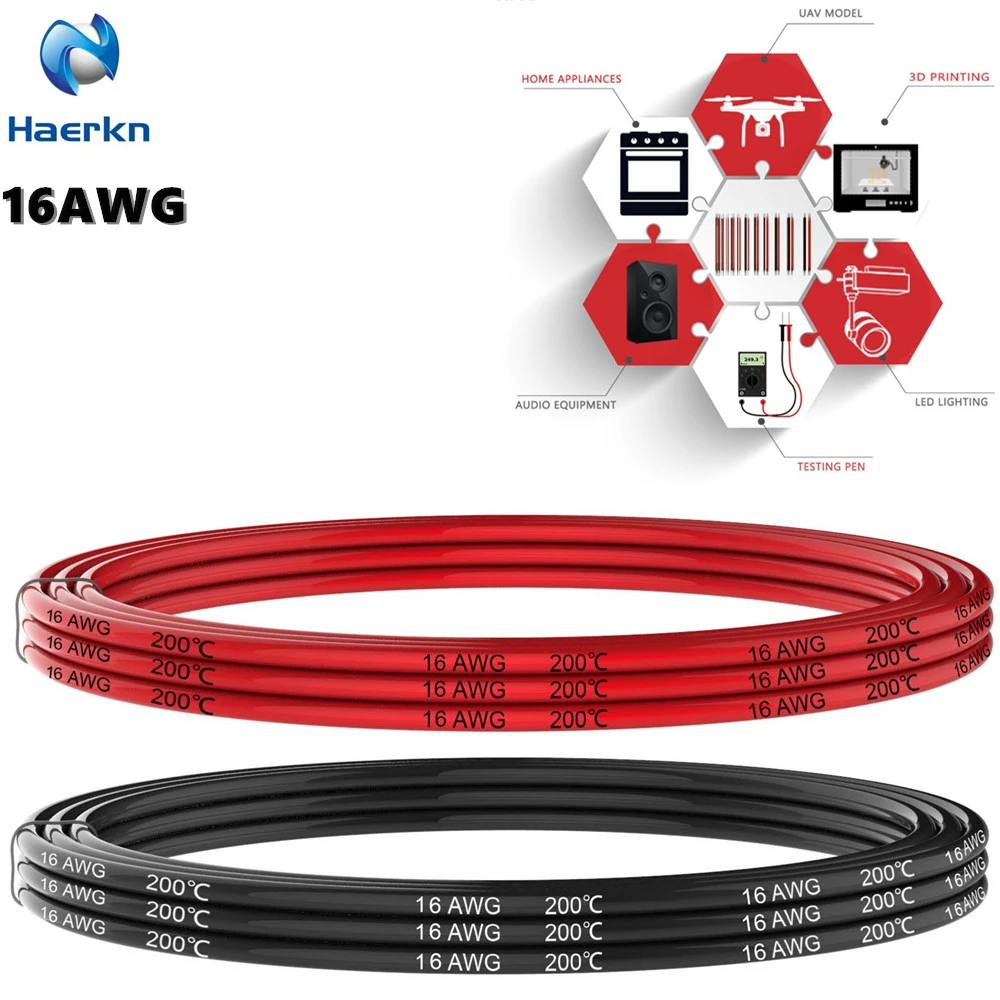 16 ゲージ 1 3mm2 黒と赤シリコンワイヤーフックアップワイヤーケーブル ソフトと柔軟な高温抵抗 16awg 小学校ワイヤー Wires Cables Aliexpress