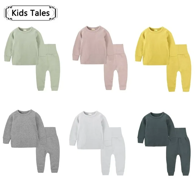 ST414 новые детские пижамы, детские повседневные пижамы с рисунком кота для маленьких мальчиков и девочек, детские пижамы с длинными