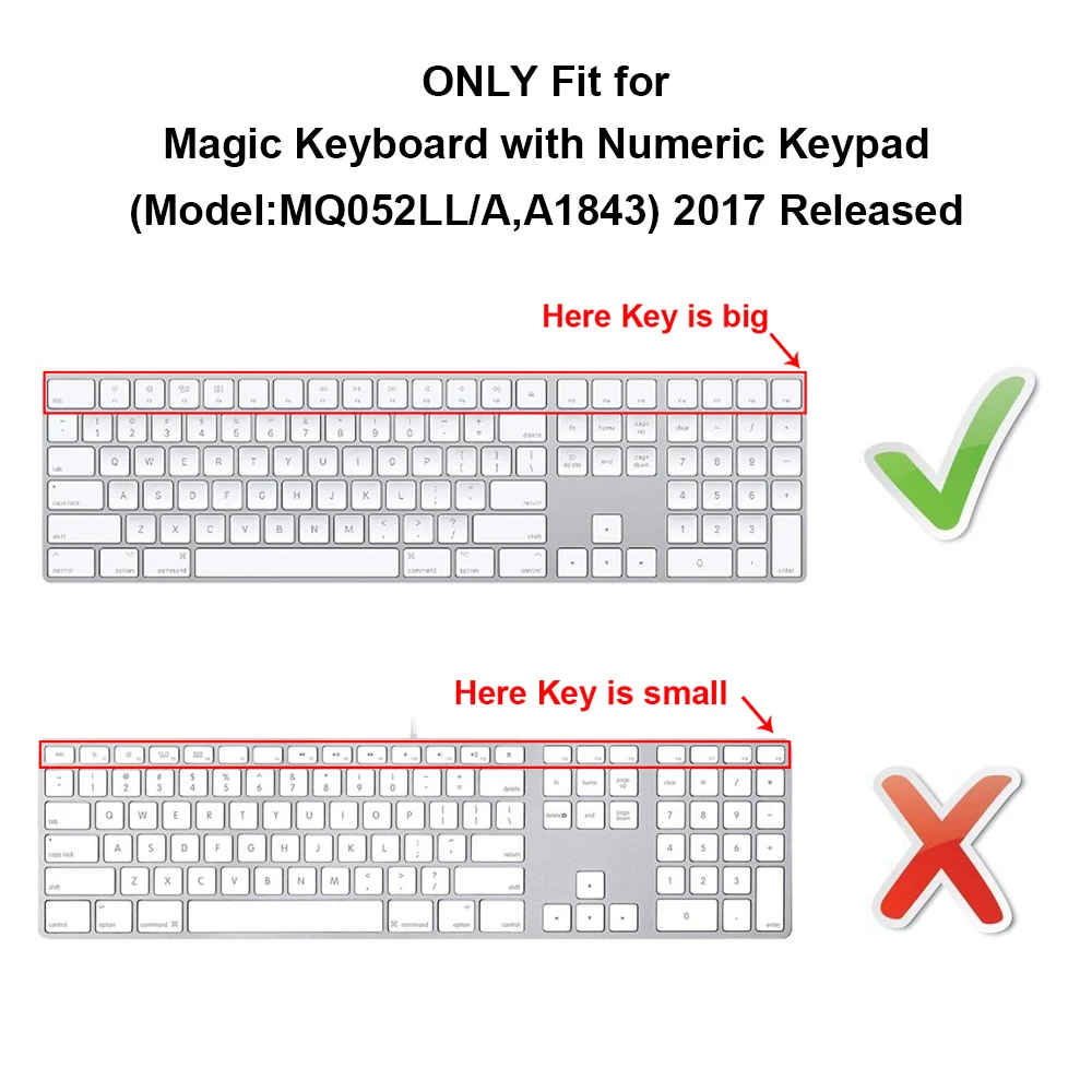 HRH-Silicone-Keyboard-Cover-Keypad-Skin-Protector-For-Apple-Magic-Keyboard-with-Numeric-Keypad-A1843-MQ052LL