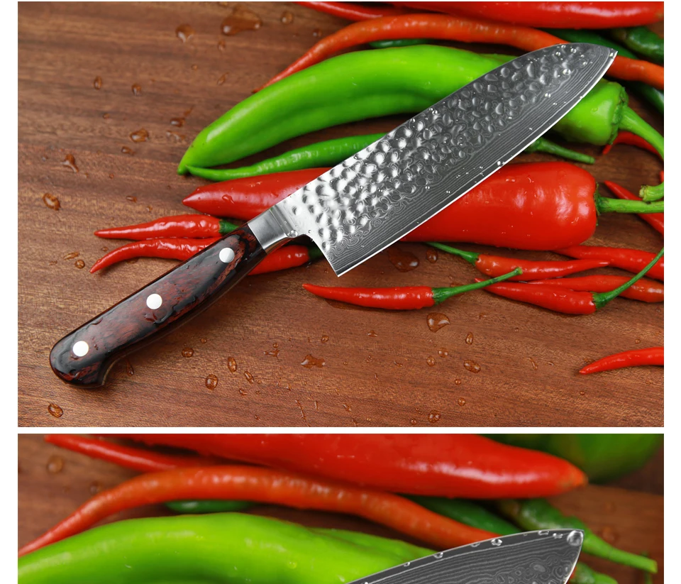XINZUO 7 дюймов нож Santoku 67 слой Дамаск кухонные ножи из нержавеющей стали с деревянной ручкой высококачественные японские ножи для фруктов