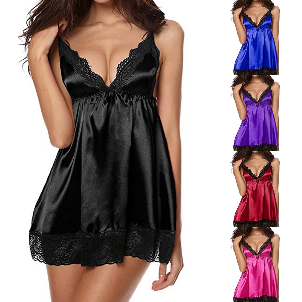 

YOUYEDIAN Women Sexy Nightwear Underwear Robe Babydoll Sleepwear Dress Lace Lingerie Sleepwear Dress Lace Babydoll Mini #w35