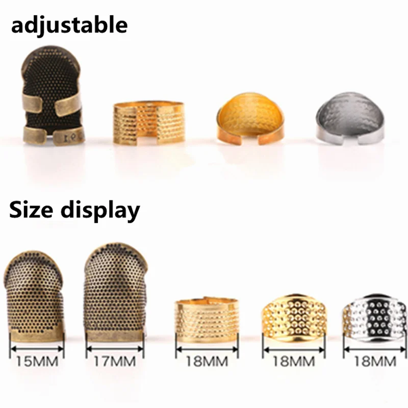 Retro Metal Finger Protector Adjustable Thimble Ring Handworking Needle Thimble Needles Craft Household DIY Sewing Accessories