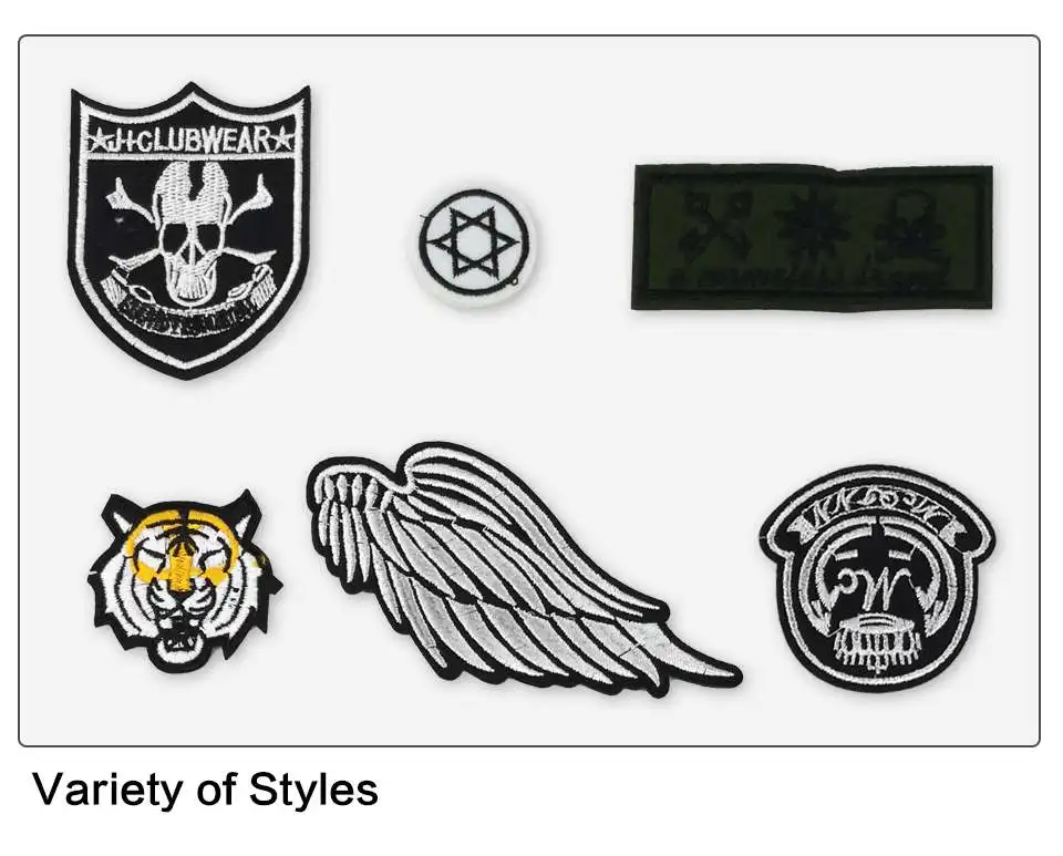 Cool patches Color hat Misfits Skull Jesus Tiger Badge PUTRIO PICO White Wings Cross Patch Ironing Stickers Clothes Patches(7)