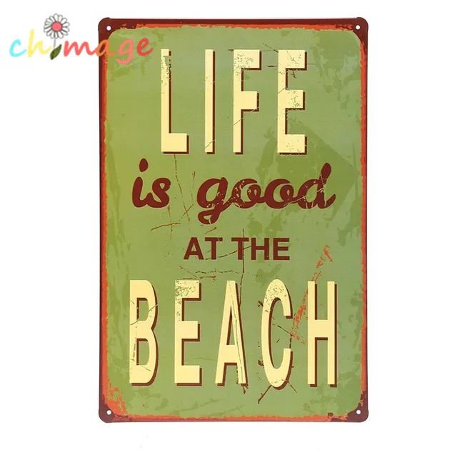 Life Is Good At The Beach Tin Sign Bar Pub Home Wall Decor Retro Life Is Good At The Beach Tin Sign Bar Pub Home Wall Decor Retro Metal Art