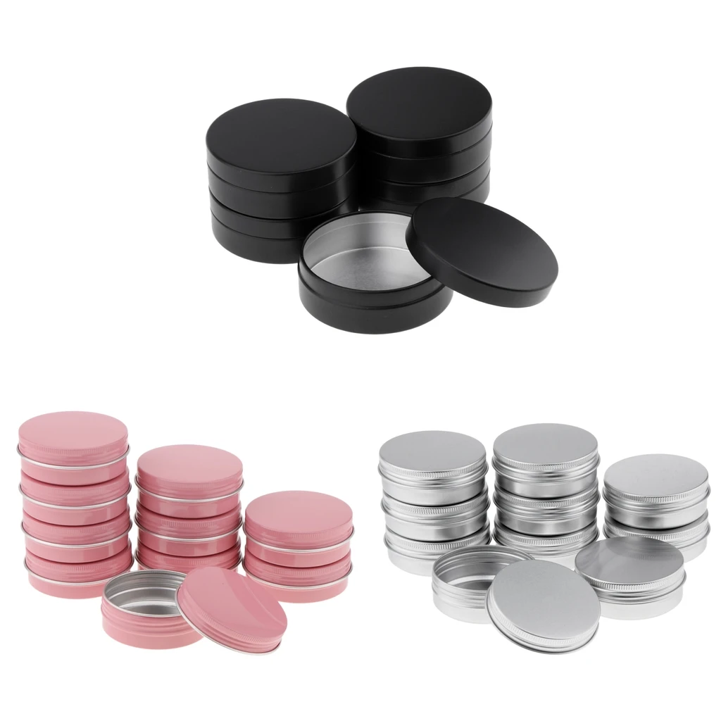 25pcs 60/100ml Aluminium Tin Large Make Up Candle Pots Empty Big Cosmetic Lip Balm/Candle/Spice Pots/Hair Product/Sweet Tin Jar