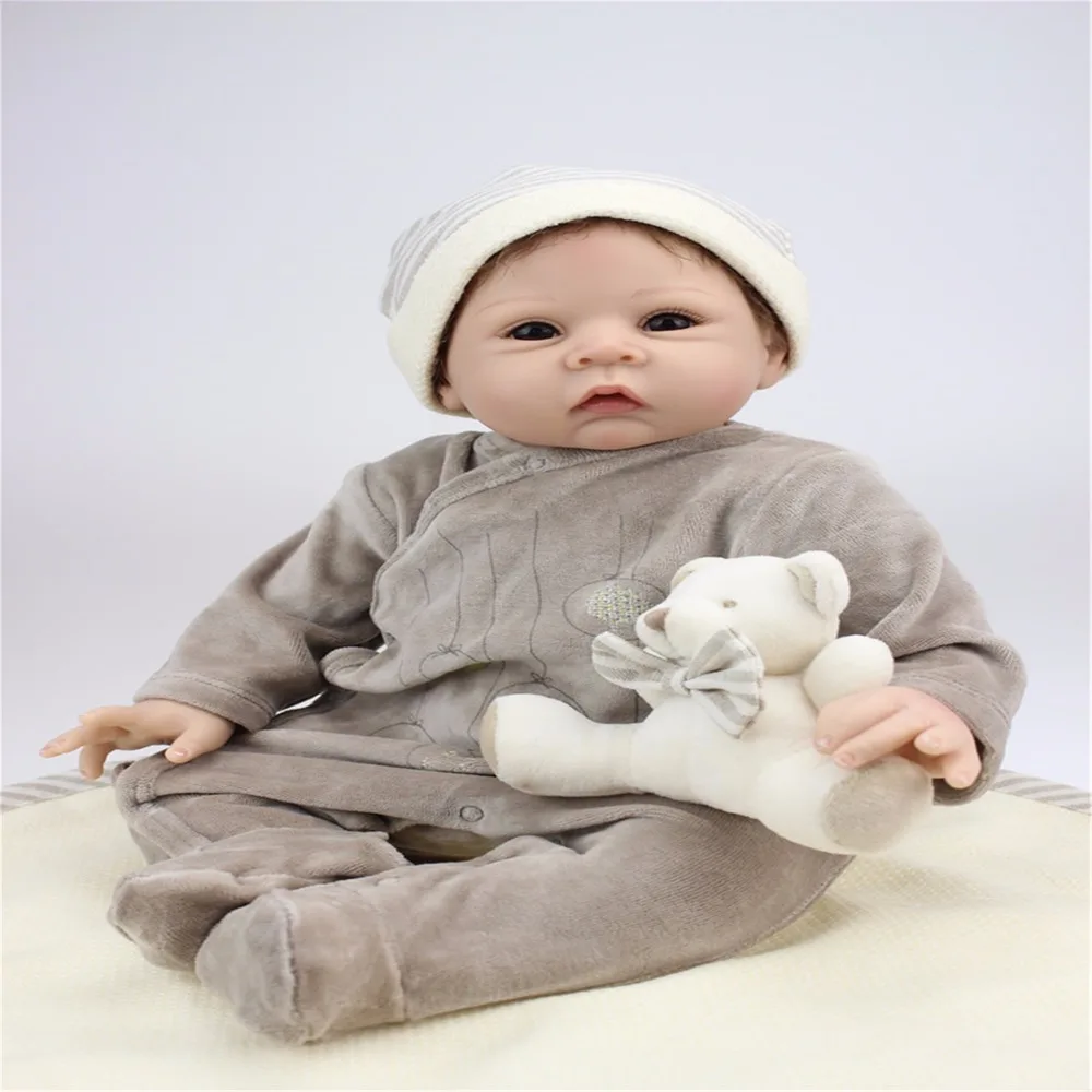 22inch 55cm Silicone baby reborn dolls, lifelike doll reborn babies toys for girl princess gift brinquedos  Children's toys