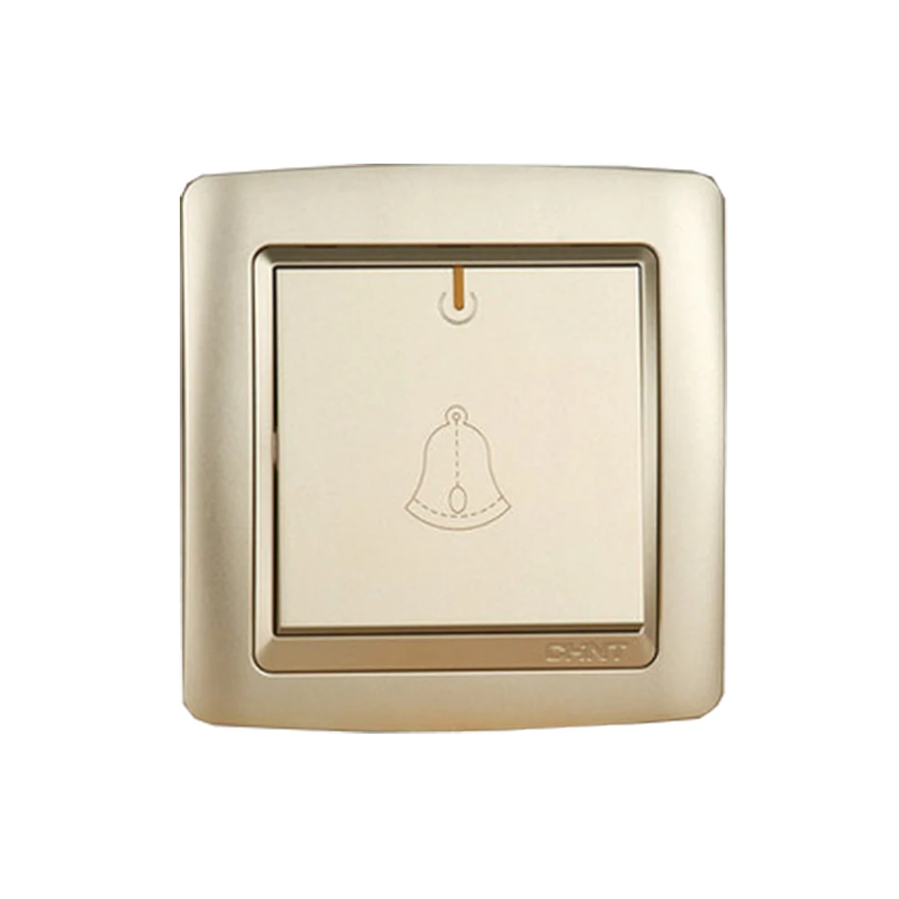 

CHINT NEW2K Doorbell Switch Light Champagne Gold Push Button Wall Switches