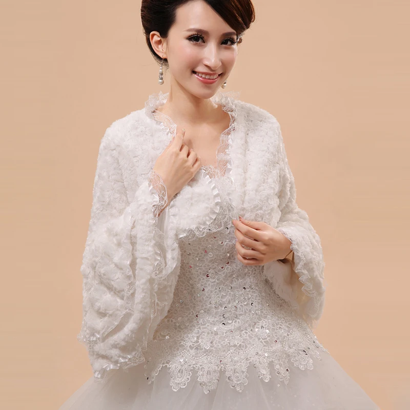 Женская свадебная куртка с длинным рукавом и кружевными краями|wedding jacket|wedding jacket