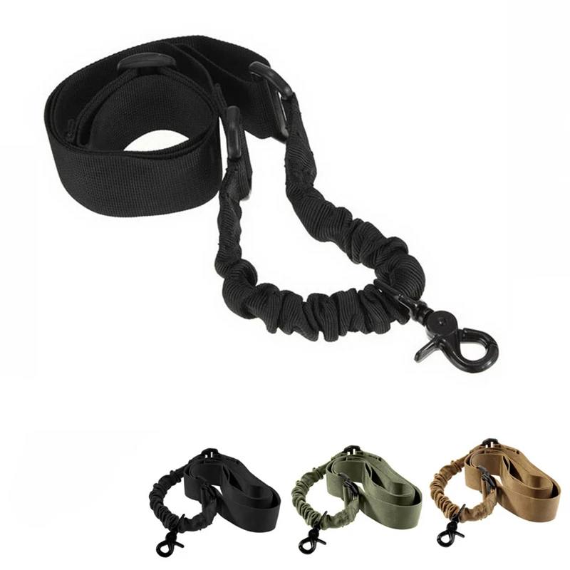 High Quality Nylon Tactical One Single Point Gun Sling Adjustable Bungee Rifle Strap Molle System For Airsoft Hunting | Спорт и