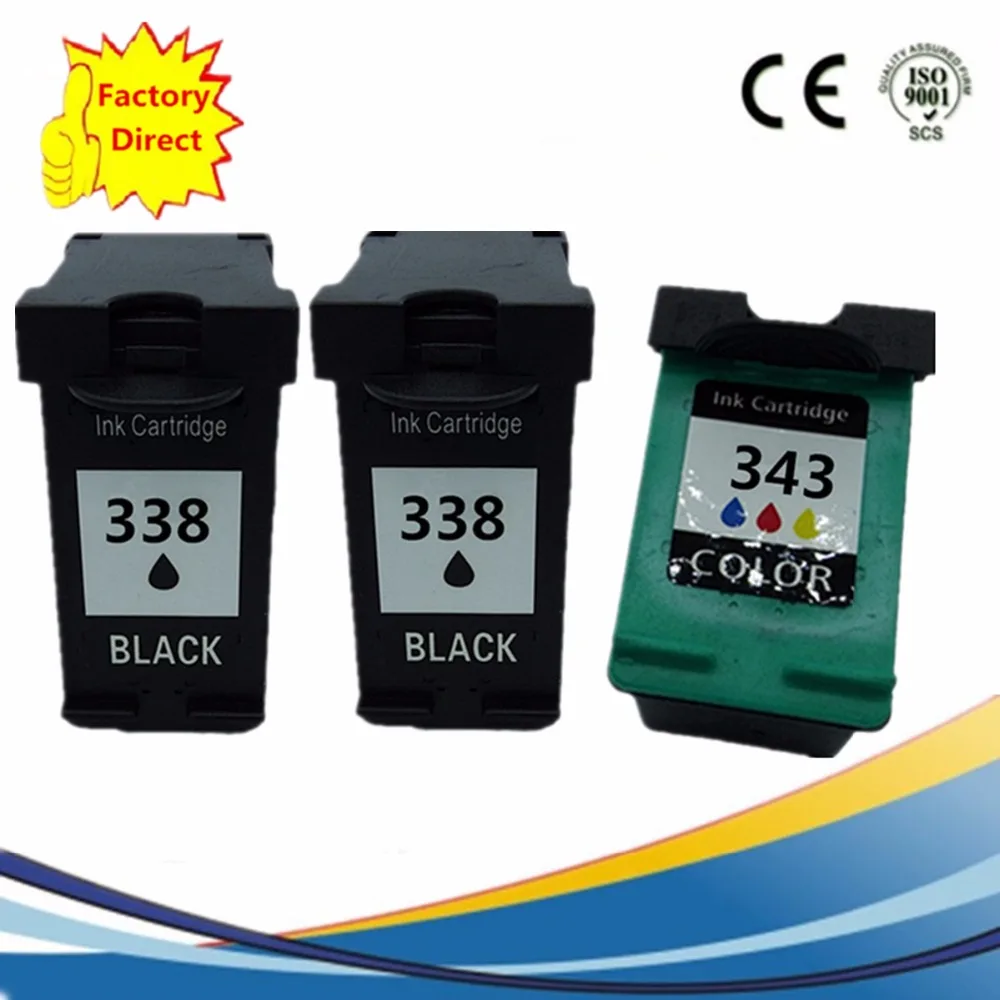 

Ink Cartridge For HP 338 343 HP338 HP343 Photosmart 8150 8450 8750 PSC 1507 1510 1600 1610 1610v 1610xi 2350 2355 Inkjet Printer