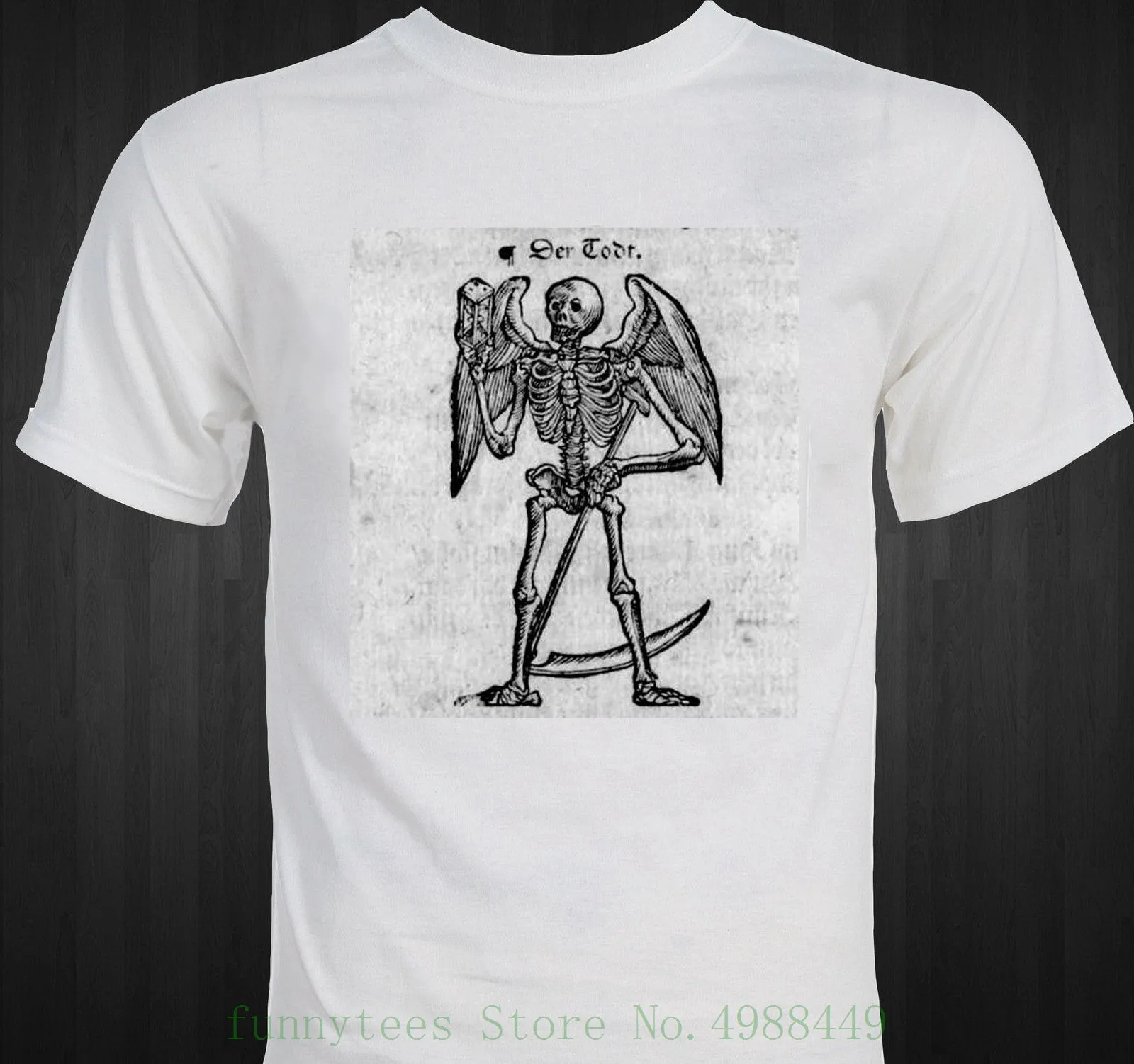 &quotDeath&quot Macabre Skeleton 1581 рисунок Huldreich Fr? Мужская футболка с коротким рукавом Lich Weird