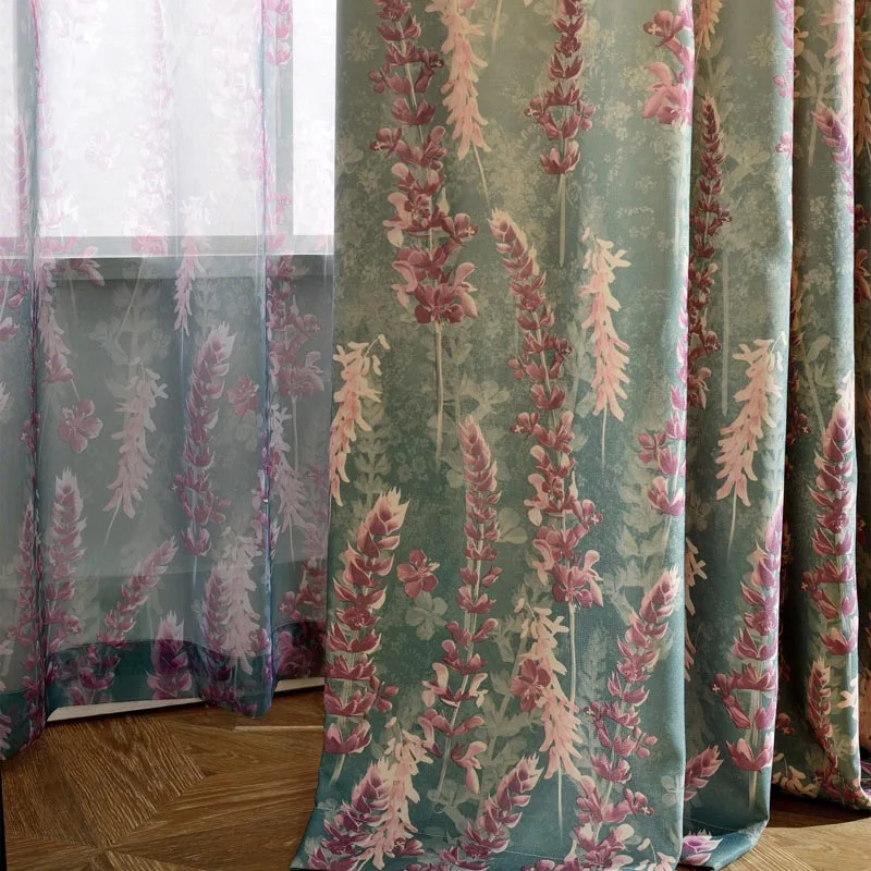 

Lavender Fancy Window Curtains for the Bedroom for Living Room Decorative Modern Curtains Drapes Tulle Ready Made