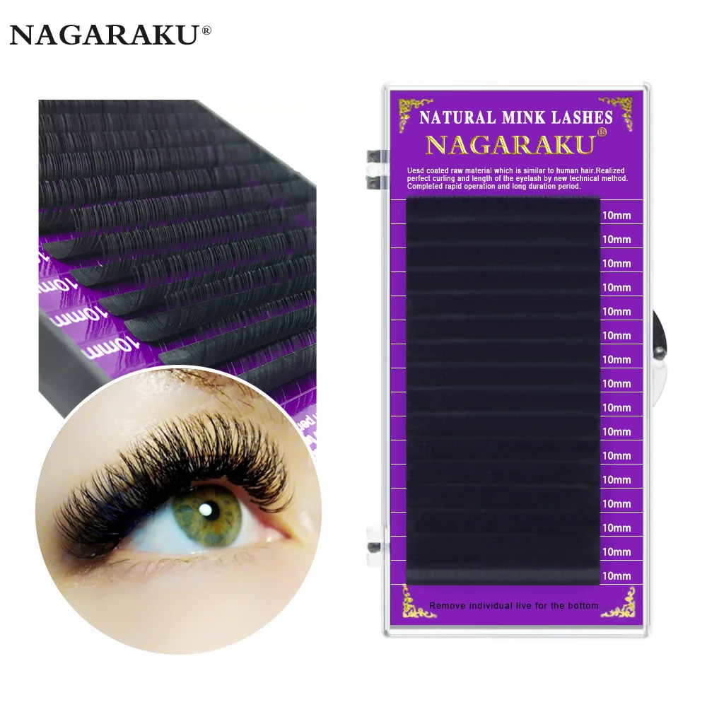 

NAGARAKU 16Rows Faux mink individual eyelash lashes maquiagem cilios for professionals soft mink eyelash extension