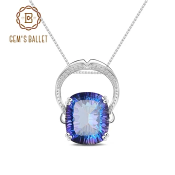 

Gem's Ballet 18.42Ct Natural Blueish Mystic Quartz Pendant Necklace For Women Wedding 925 Sterling Silver Fashion Fine Jewelry