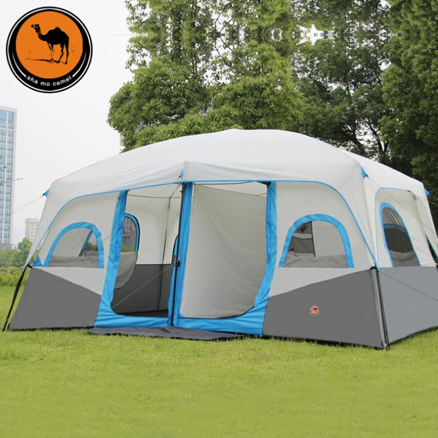 Best price at $292 Cheap outdoor tent 10-12 man hiking opportunites with double tents wind rain telescopic auto tents
