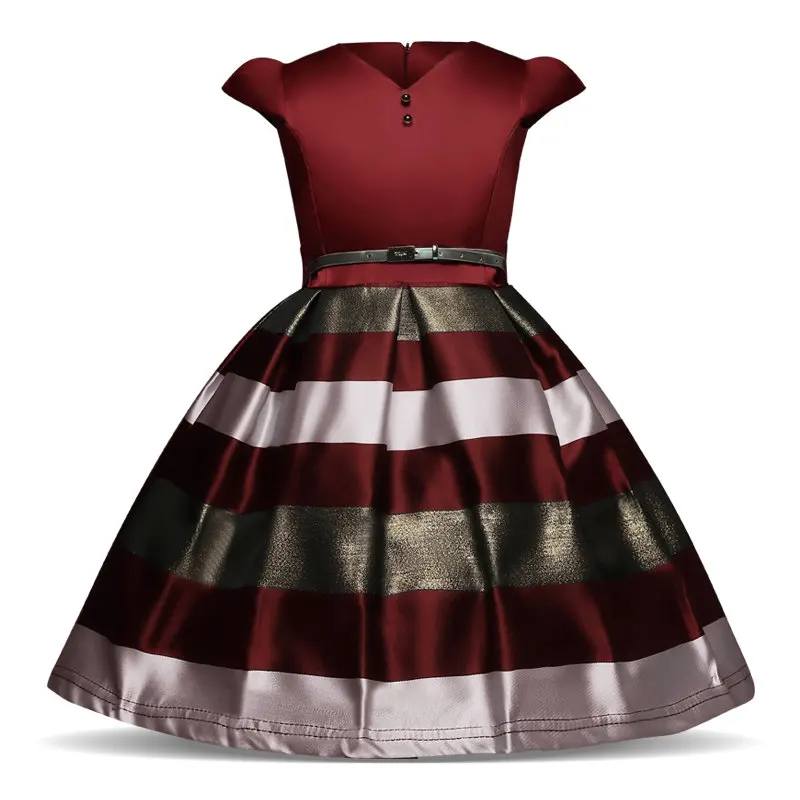 

Baby Girls Striped Dress For Girls Formal Wedding Party Dresses Kids Princess Christmas Dress up costume Children Girls Clothing