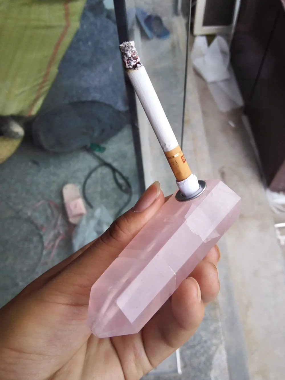 

new arrivals 100% rose quartz crystal pipes