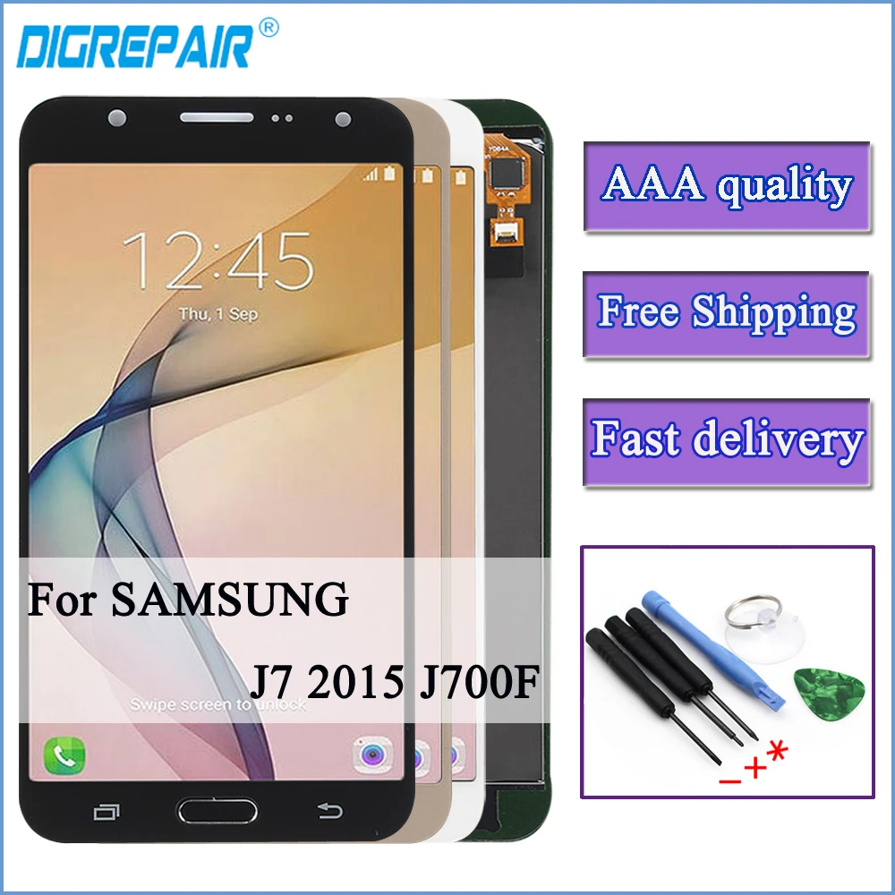 

For Samsung Galaxy J7 2015 J700F SM-J700M J700H J700DS LCD Display digitizer Touch screen Replacements For Samsung J7 2015 lcd