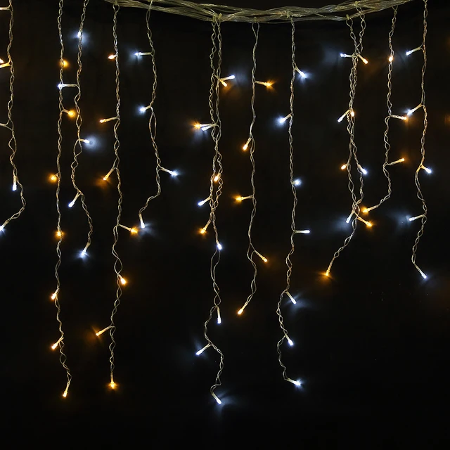Agm Led Light Curtain Christmas Garland New Year String Holiday Agm Led Light Curtain Christmas Garland New Year String Holiday Icicle 5m 96 Fairy Lights Connectable Decorations For Home
