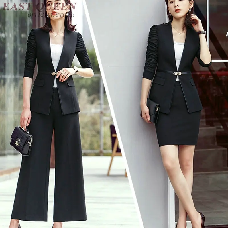 Office uniform designs women two piece sets 2018 female ladies business elegant 2 piece outfits for women sets 2018 DD1254