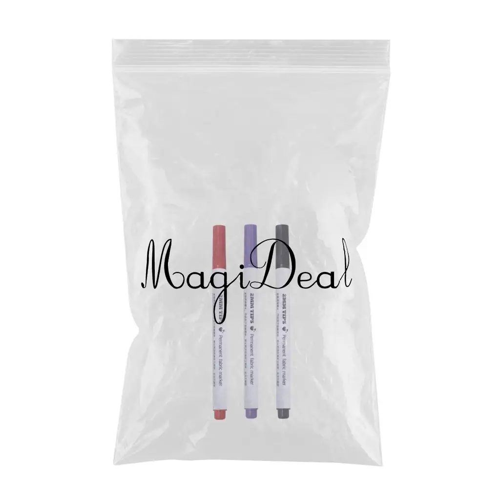 3Pcs 2mm Permanent Fabric Paint Marker T-Shirt Pens For Clothes Shoes DIY Graffiti Design for Artist