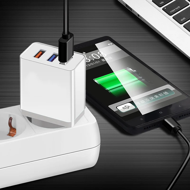 1 2 3 منافذ سريعة شاحن QC 3.0 USB الهاتف سريع شاحن الاتحاد الأوروبي الولايات المتحدة التوصيل الهاتف المحمول شاحن آيفون لسامسونج s8 S9 ل Xiaomi