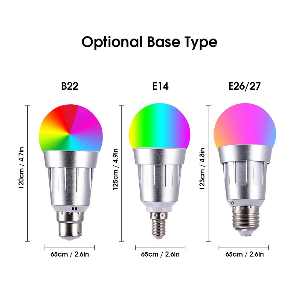 12 Вт с регулируемой яркостью RGB многоцветный светодиодный лампочка подсветка умного Wi-Fi лампочка телефон RemoteControl Совместимость с Alexa Google Home Tmall Genie