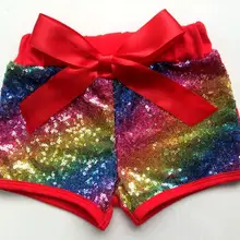 Румяна для маленьких девочек, розовые шорты с блестками, наряд для дня рождения для девочек, праздничные шорты с блестками для малышей, розовые, золотые блестящие шорты с блестками